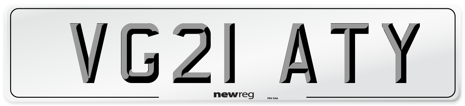 VG21 ATY Number Plate from New Reg
